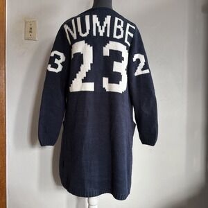 Long Cardigan Sweater Varsity, Festival, Boho, Old Money.‎ HSTYLE Cotton Navy M
